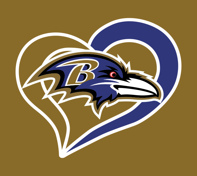 Baltimore Ravens Heart Logo vinyl decal